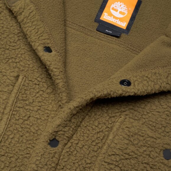 Timberland Fleece Overshirt Olive Green Size XXL - Picture 2 of 3